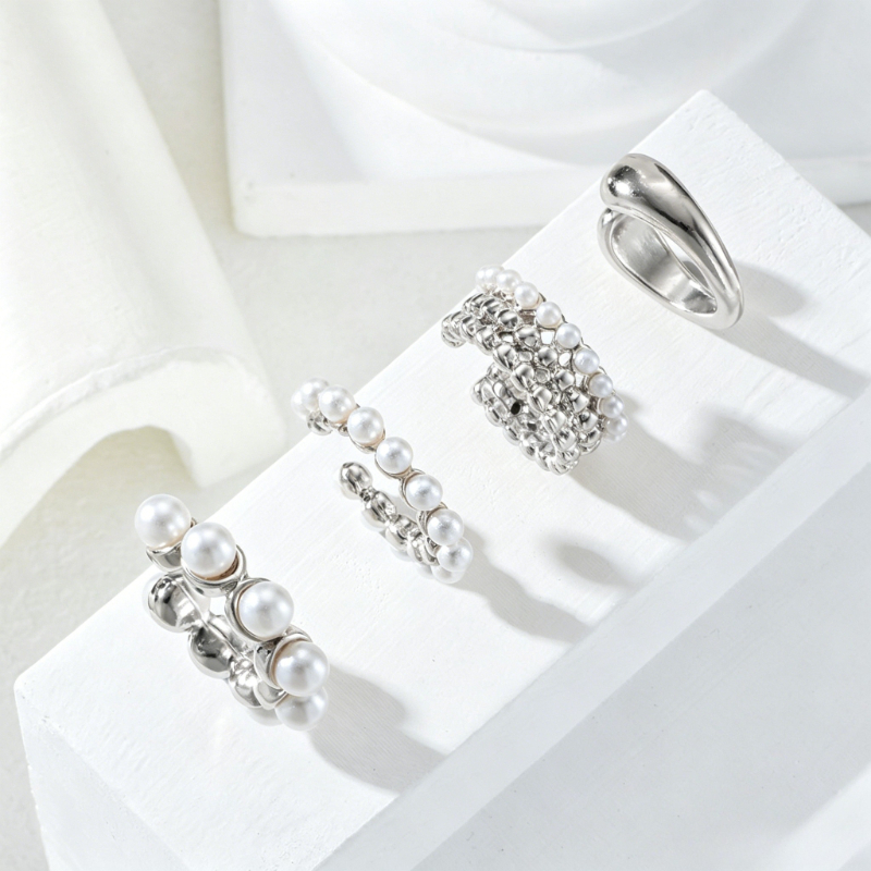 4pc Women's Elegant Ear Clip Set, No Piercing Required